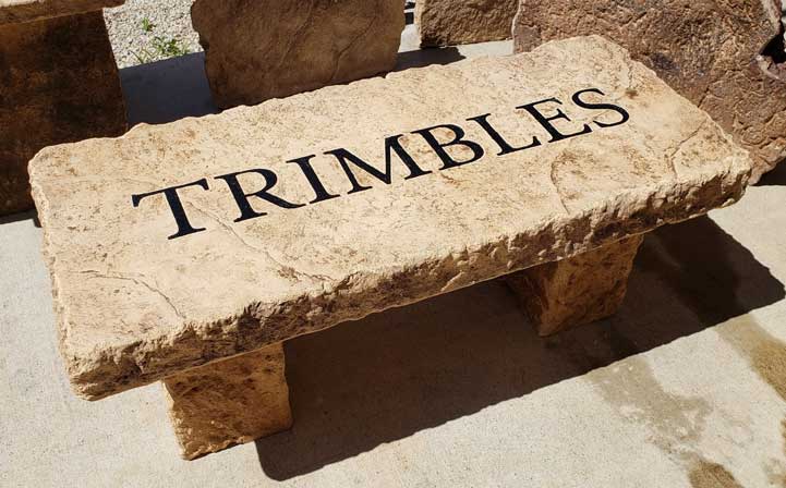 Engraved Stone Bench