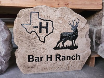 Custom Engraved Stone Ranch Signage