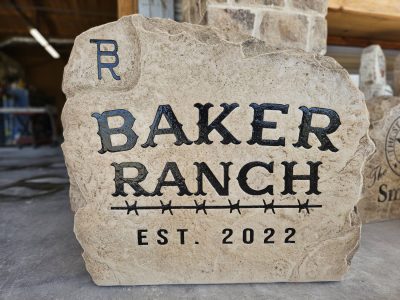 Ranch Entrance Stone Engraving